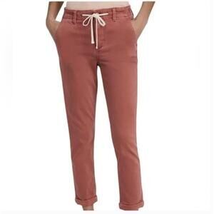 NWT PAIGE christy Drawstring Belt Loops Cuffed Slim Fit Pants womens 25